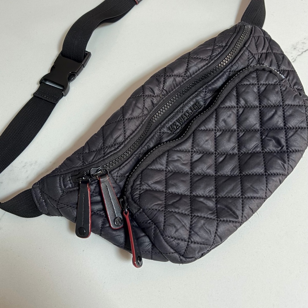 MZ Wallace Black Quilted Belt Bag/Sling